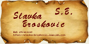 Slavka Brošković vizit kartica